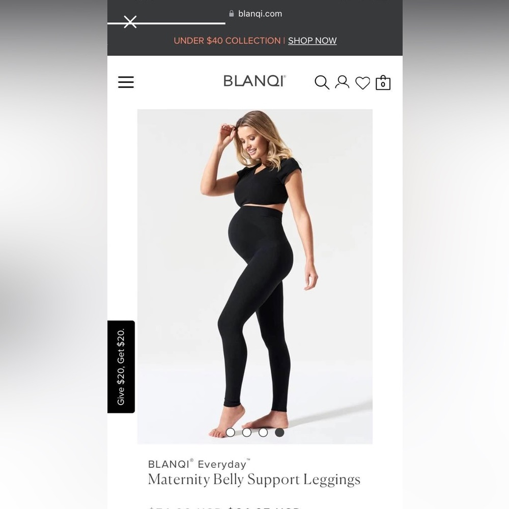 Black Blanqi maternity belly support leggings